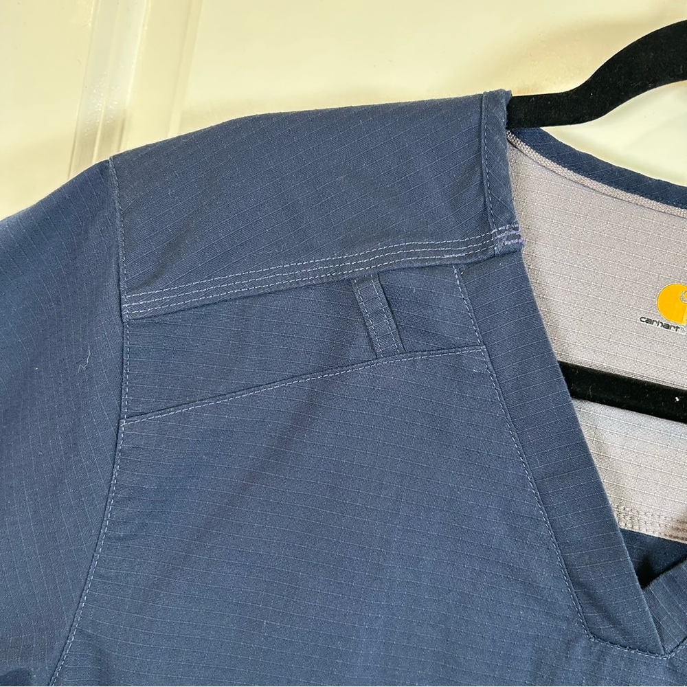Carhartt Blue Rip Stop Utility Scrub Top‎ Women’s Size Medium - Picture 9 of 10